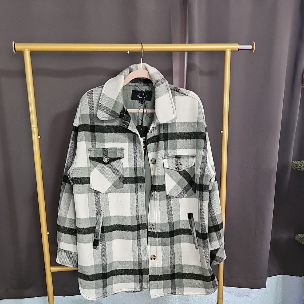 Plaid Button-Up Jacket